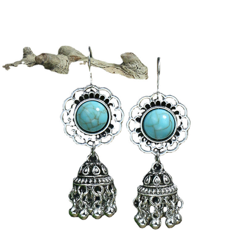 Wholesale Boho Vintage Long Acrylic Turquoise Earrings ACC-ES-MoMo007