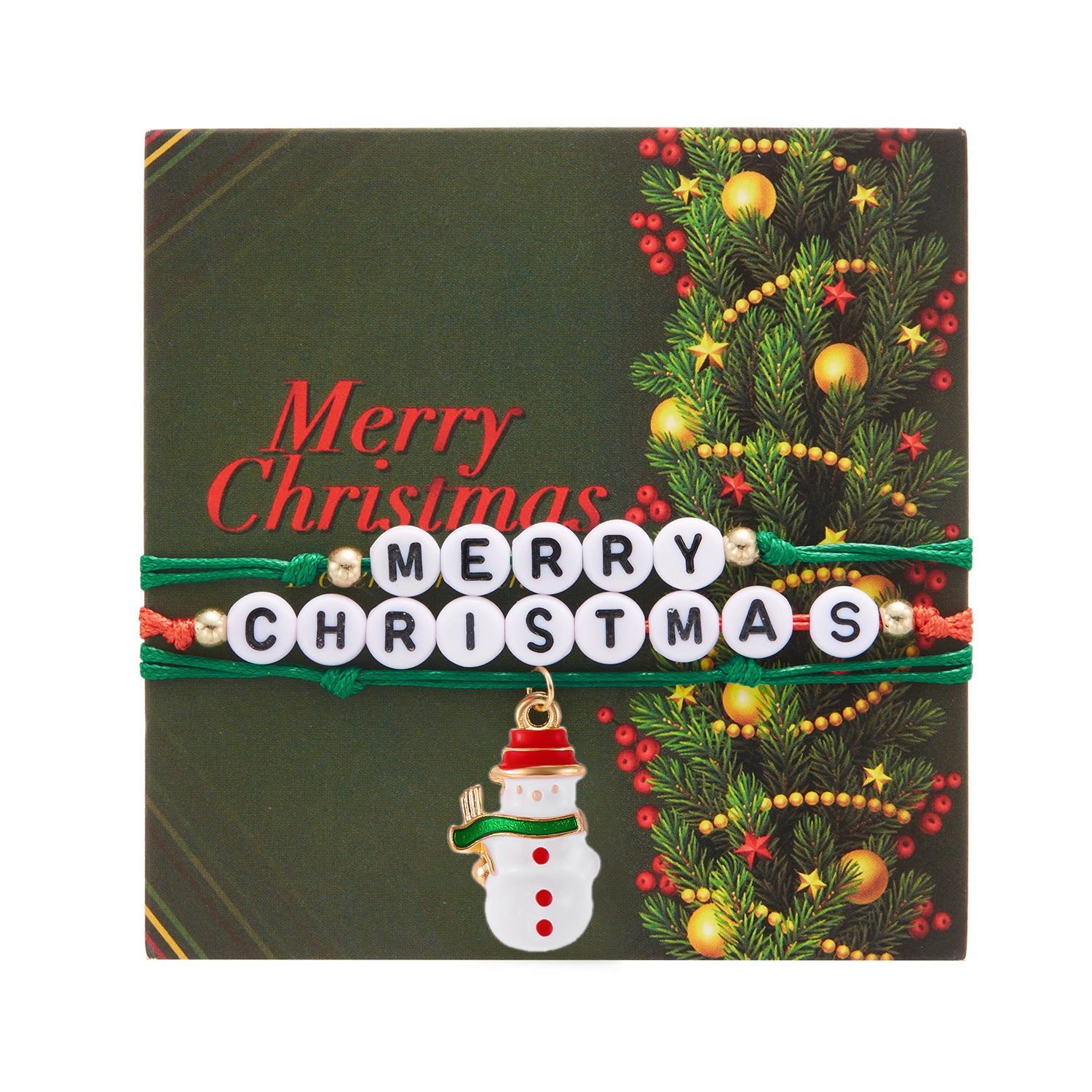 Wholesale  Christmas Bracelet suit Beaded Letter Santa  Woven Christmas Bracelet