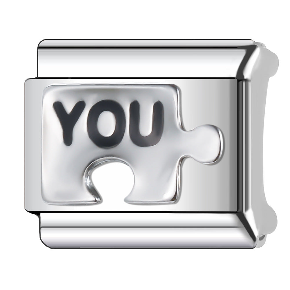 Wholesale Italian Charm Bracelet 9mm DIY Splicing Diamond Gypsophila Series Stainless Steel Composable Braceletc Pattern Bracelet Jewelry