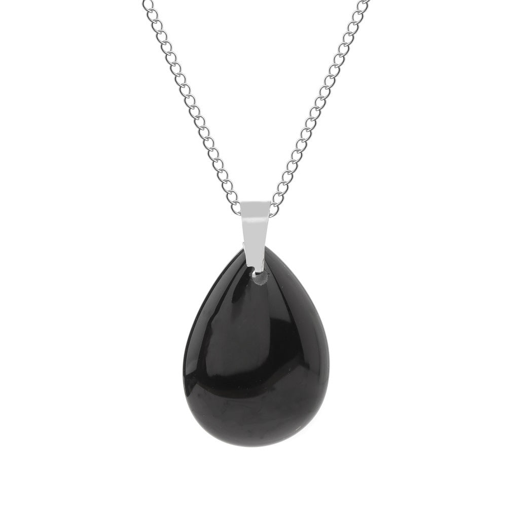 Wholesale Natural Crystal Pendant Necklace Stainless Steel O-Chain with Lobster Clasp Boutique Jewelry Accessory