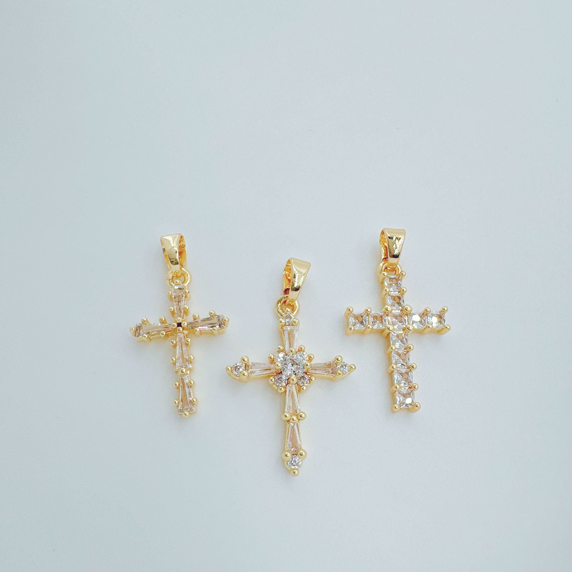 Wholesale French Vintage Cross Pendant Full Rhinestone Boutique Jewelry Gift
