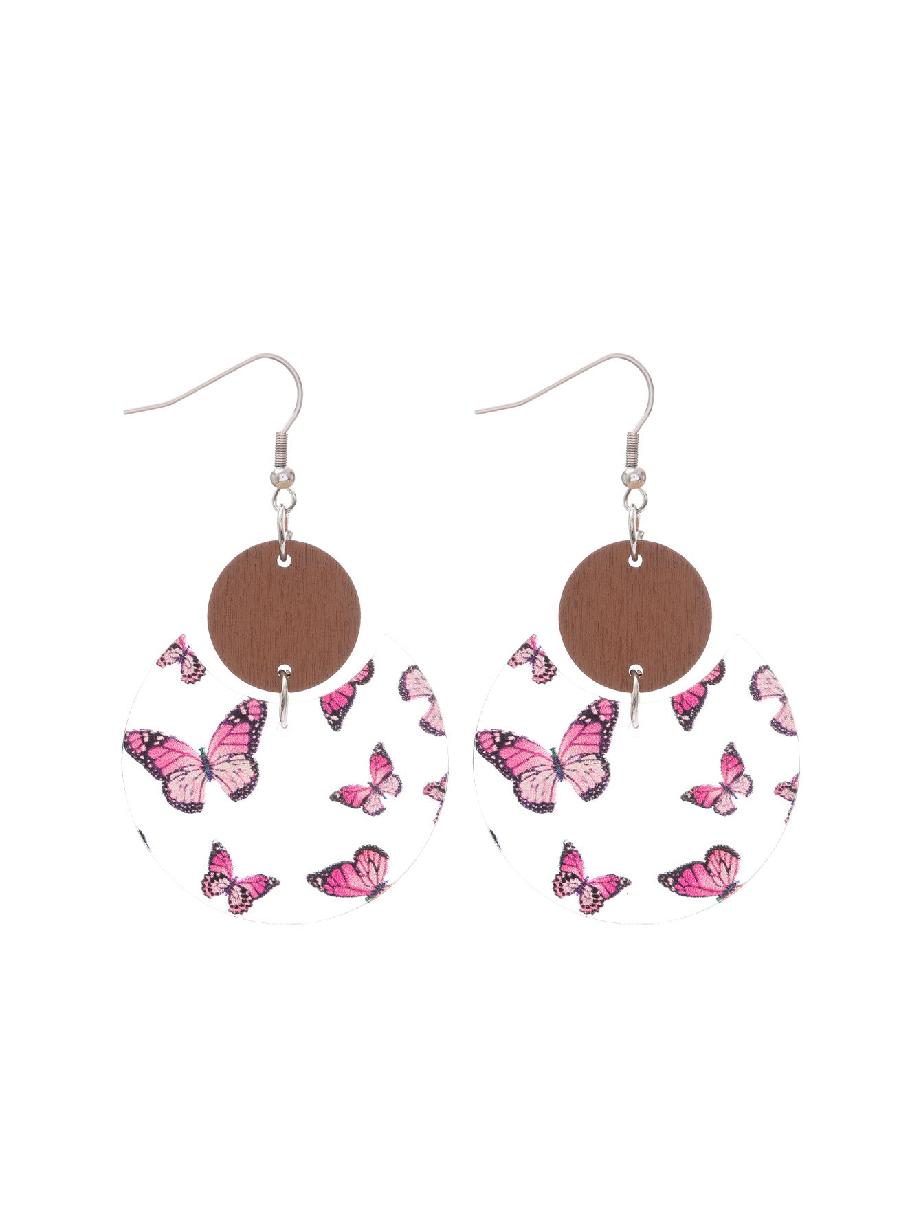 Wholesale  Butterfly Printing Acrylic Earrings
