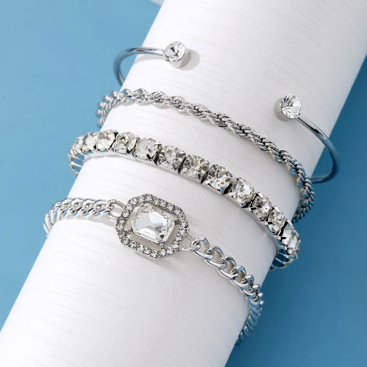 Wholesale  retro personalized twist bracelet  gem exaggerated punk bracelet