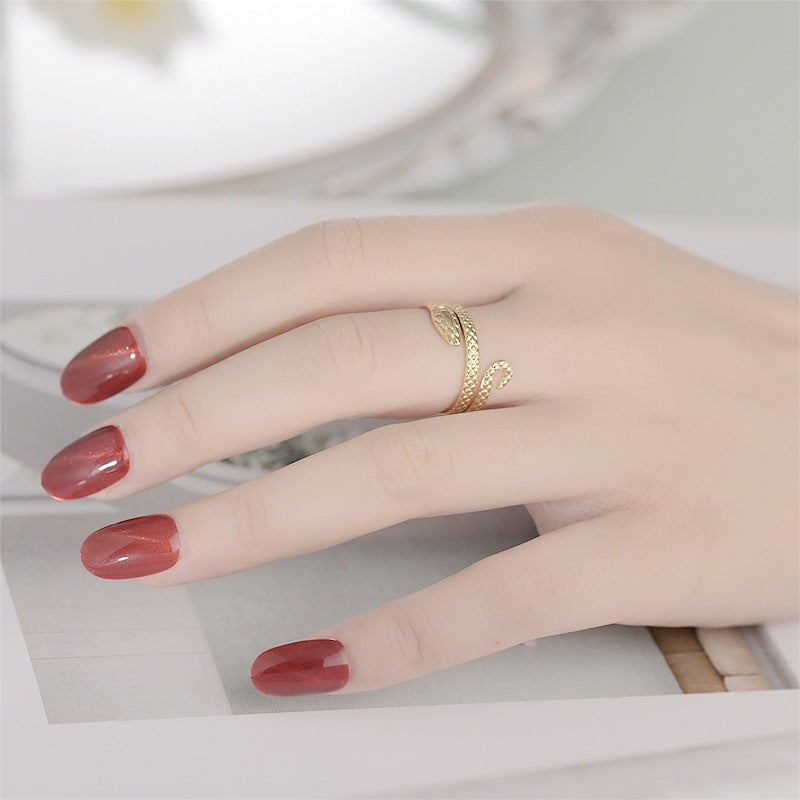 Wholesale Vintage Open Titanium Steel Snake Rings ACC-RS-DingChao010