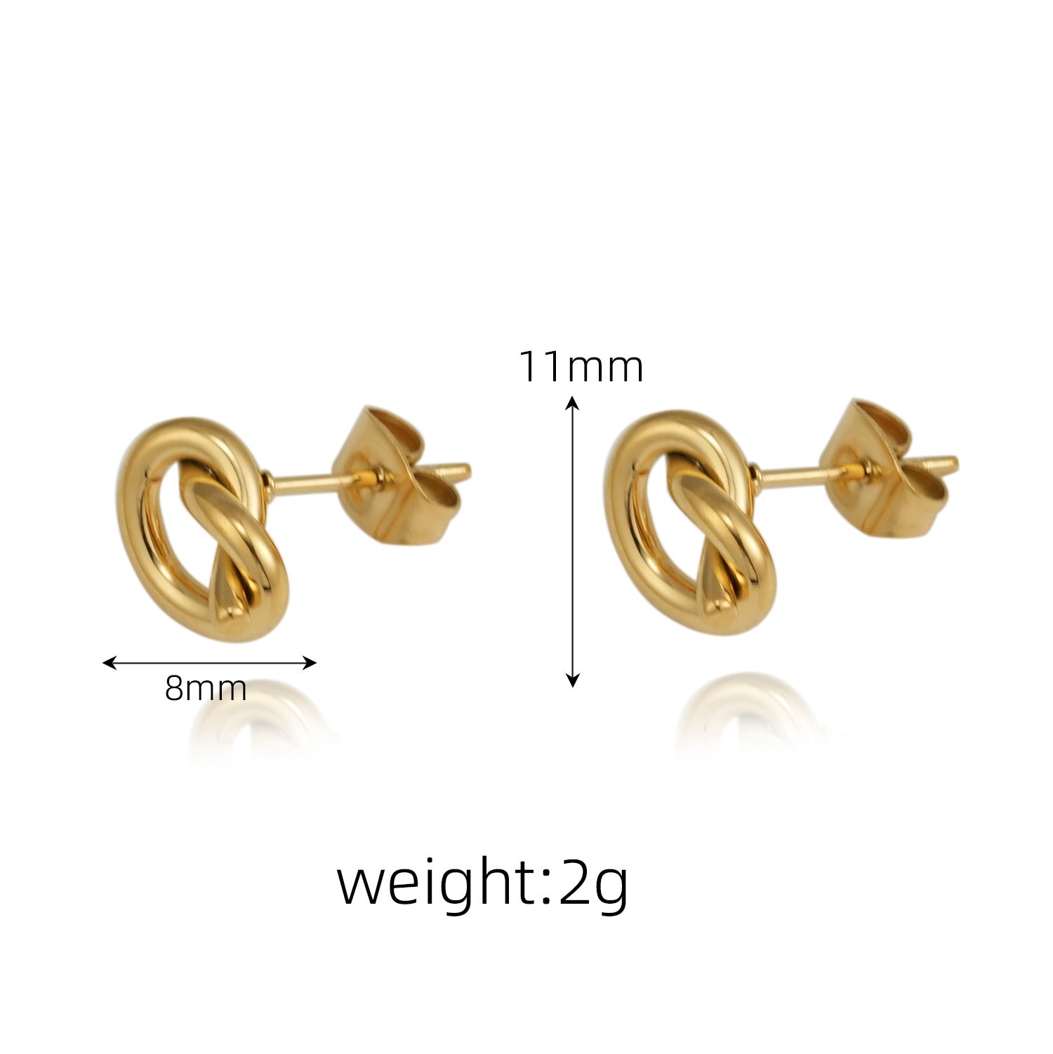 Wholesale Heart-shaped Earrings Style 18K Gold Stainless Steel Love Earrings