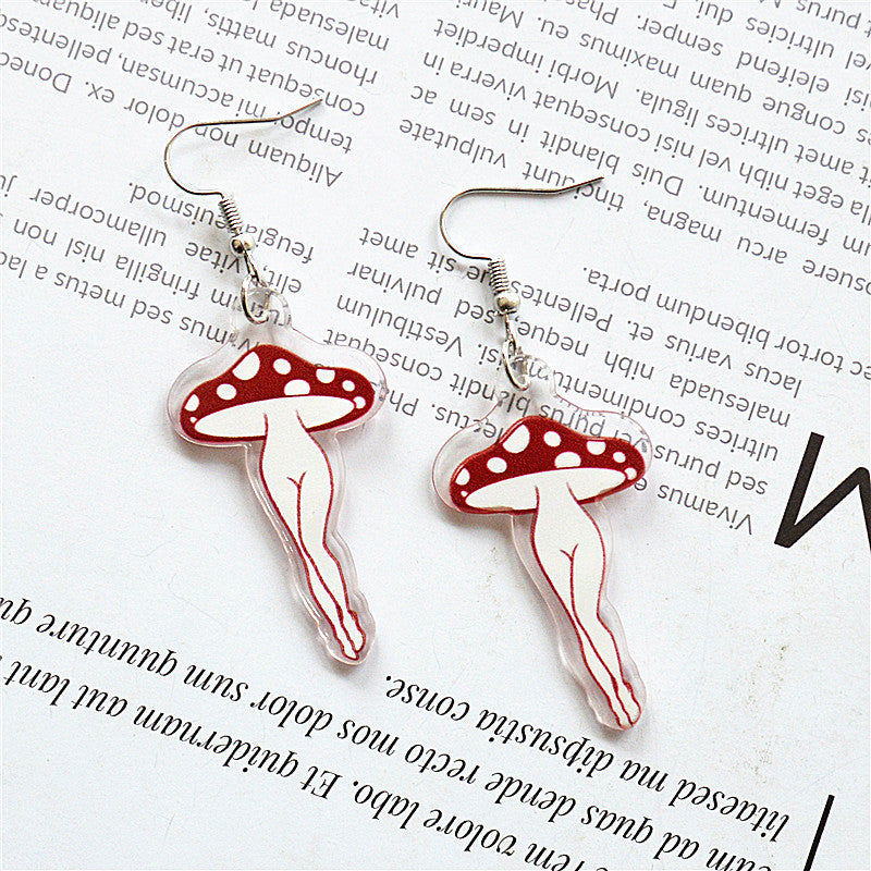 Wholesale Exaggerated Fun Acrylic Magic Mushroom Earrings ACC-ES-XN025