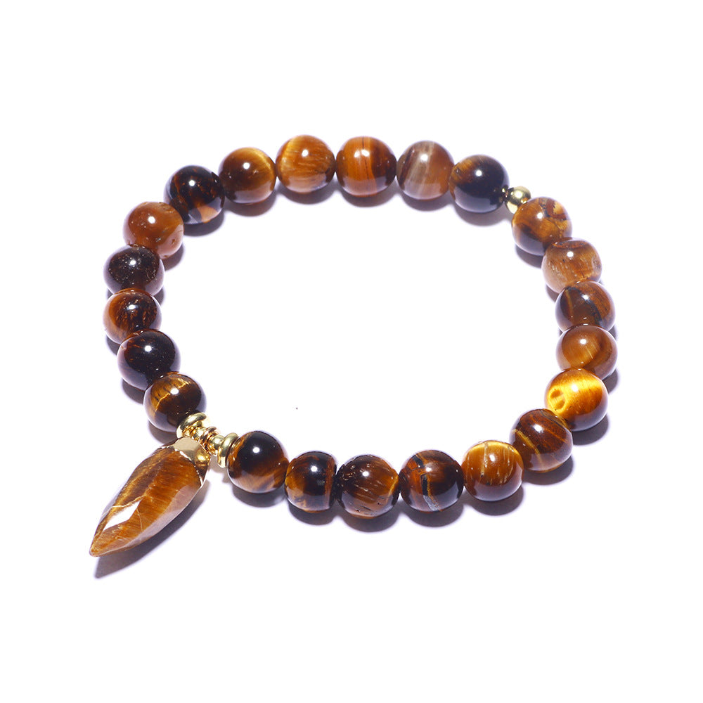 Wholesale light luxury tiger eye agate volcanic stone bracelet