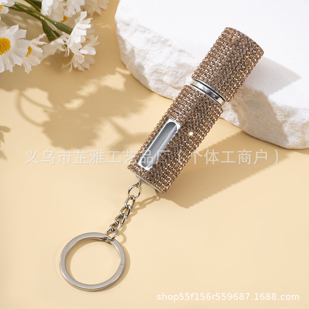 Wholesale Diamond Girl' s Perfume Bottled Keychain Portable with 5ml Jewelry Keychains Accessories