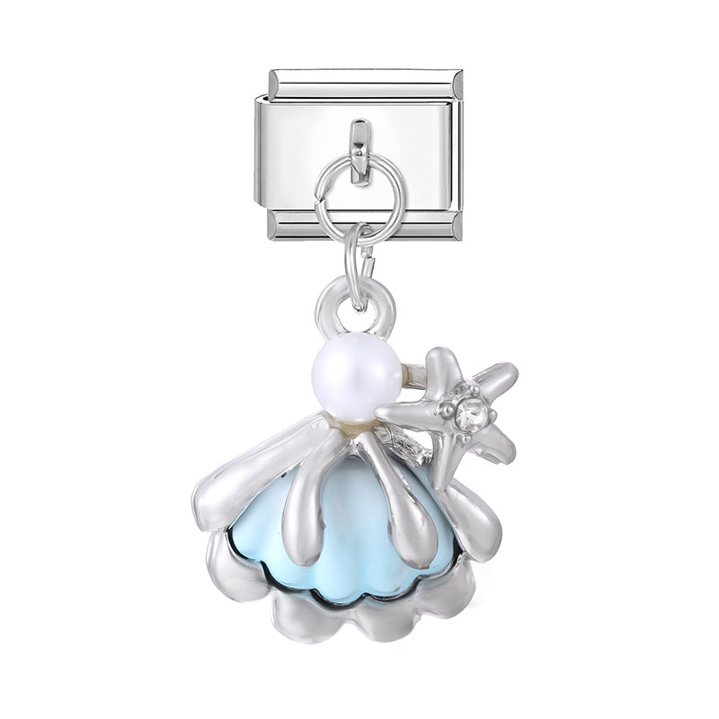 Wholesale Italian Charm Bracelet 9mm DIY Splicing Heart Pendant Stainless Steel Composable Bracelet