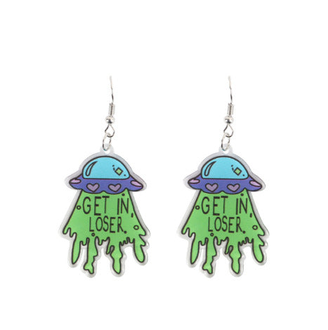 Wholesale Acrylic UFO Earrings – Punk Style Fashion Accessory for Boutique Resale