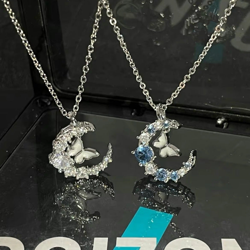 Wholesale Fashion Moon Diamond Butterfly Necklace  ACC-NE-YingHao006