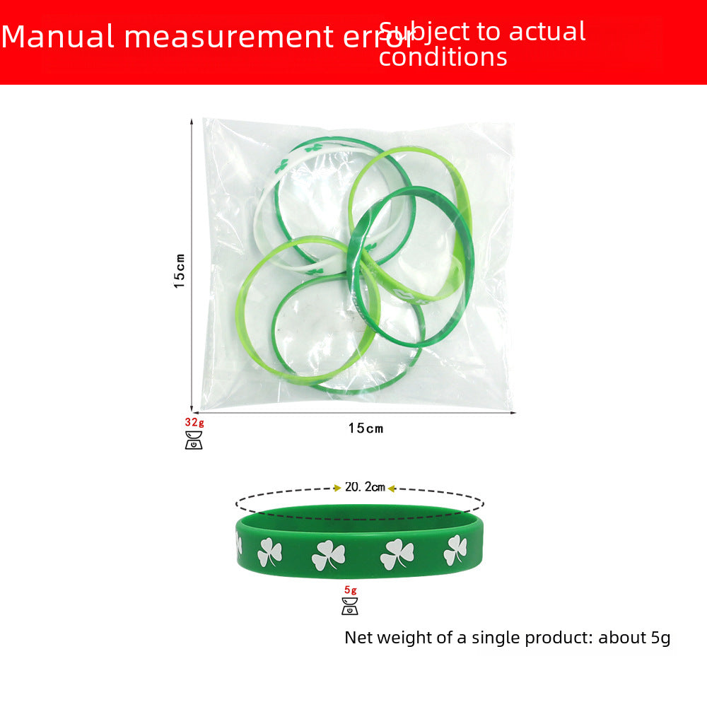 Wholesale Silicone Green St. Patrick's Day Bracelet