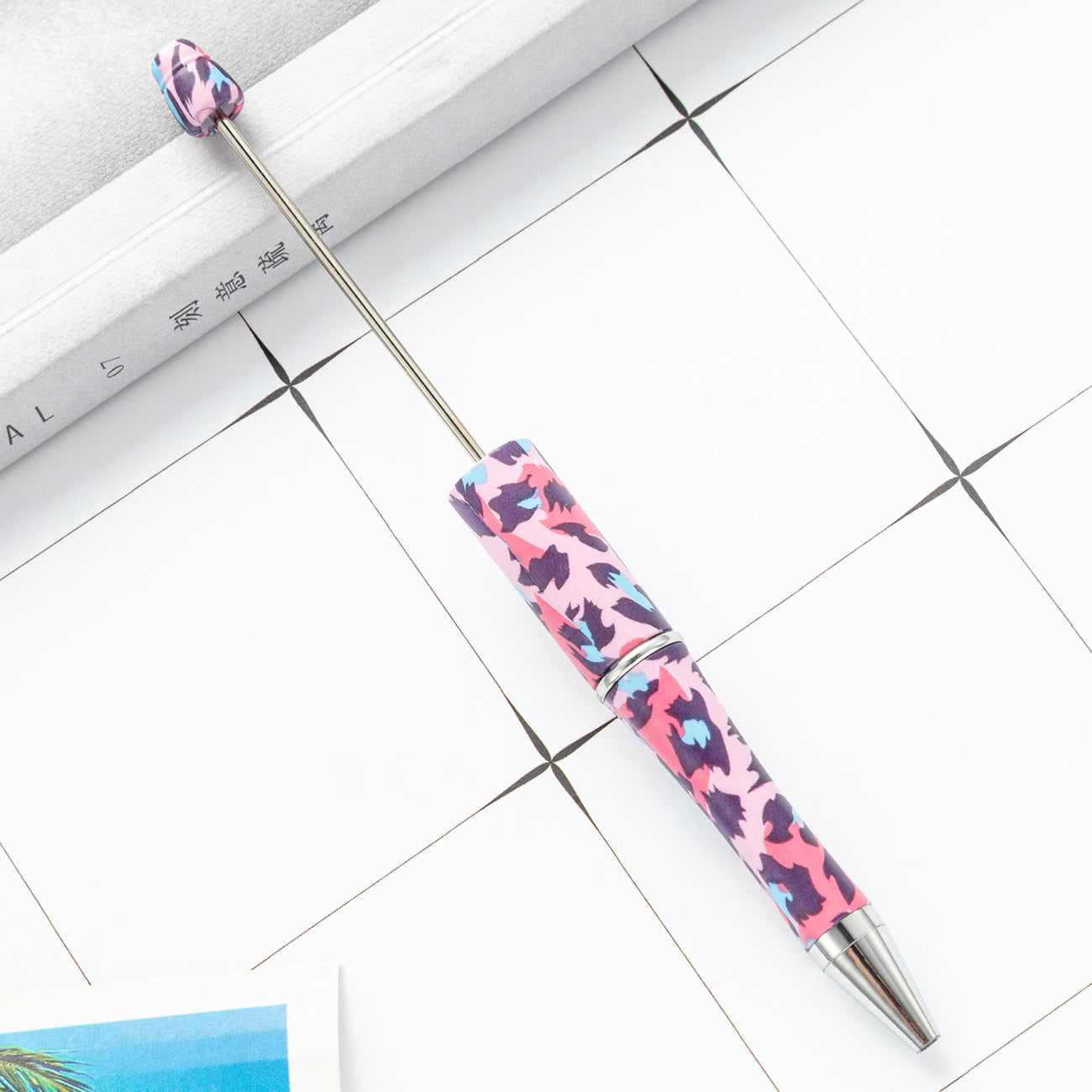 Wholesale Beadable Pens Cow Print Leopard Print Christmas Plastic Pen DIY for Beaded