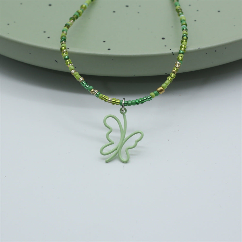 Wholesale  Light Luxury  Alloy Hollow Butterfly Pendant Necklace