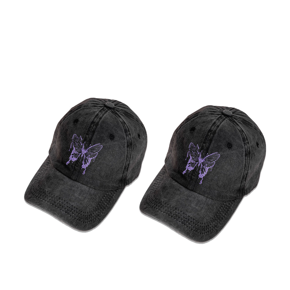 Wholesale Purple Butterfly Cotton Baseball Hat ACC-HT-TangQiu008