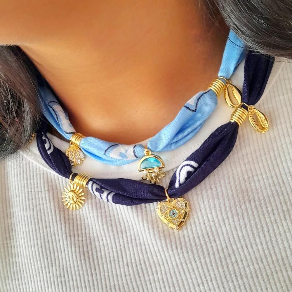 Wholesale Stainless Steel  Knotted Ribbon Cloth Handmade Necklace