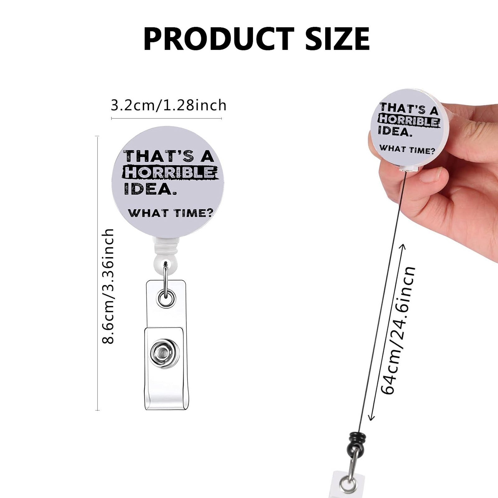 Wholesale Acrylic Retractable Badge Holder with English Quote for Everyday Office Use