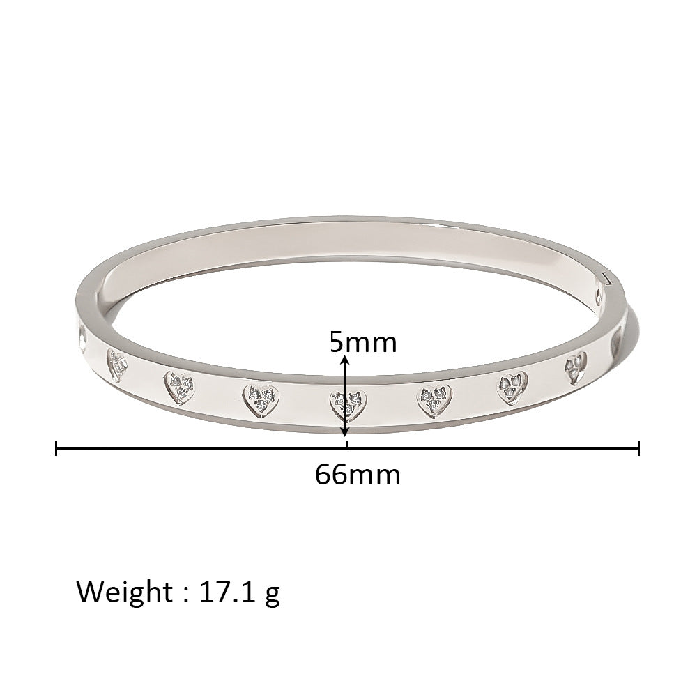 Wholesale Stainless Steel 18K Gold Plated Geometric Star Flower Zircon Bracelet