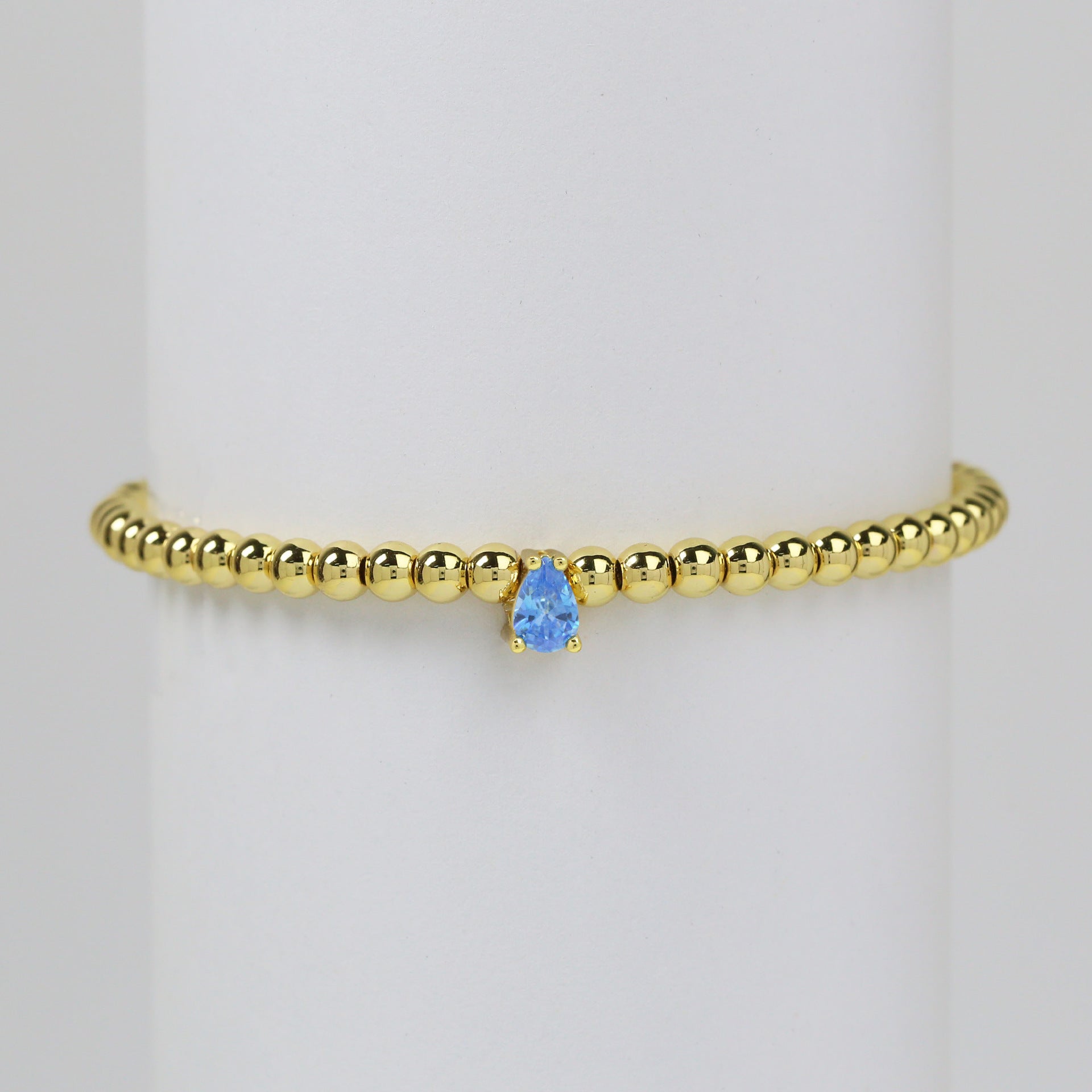 Wholesale  18k gold twelve birthstone December stone color water droplets zircon beaded  bracelet