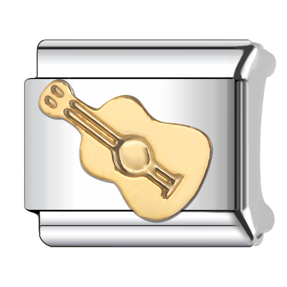 Wholesale Italian Charm Bracelet 9mm DIY Splicing Gold Series Stainless Steel Composable Bracelet