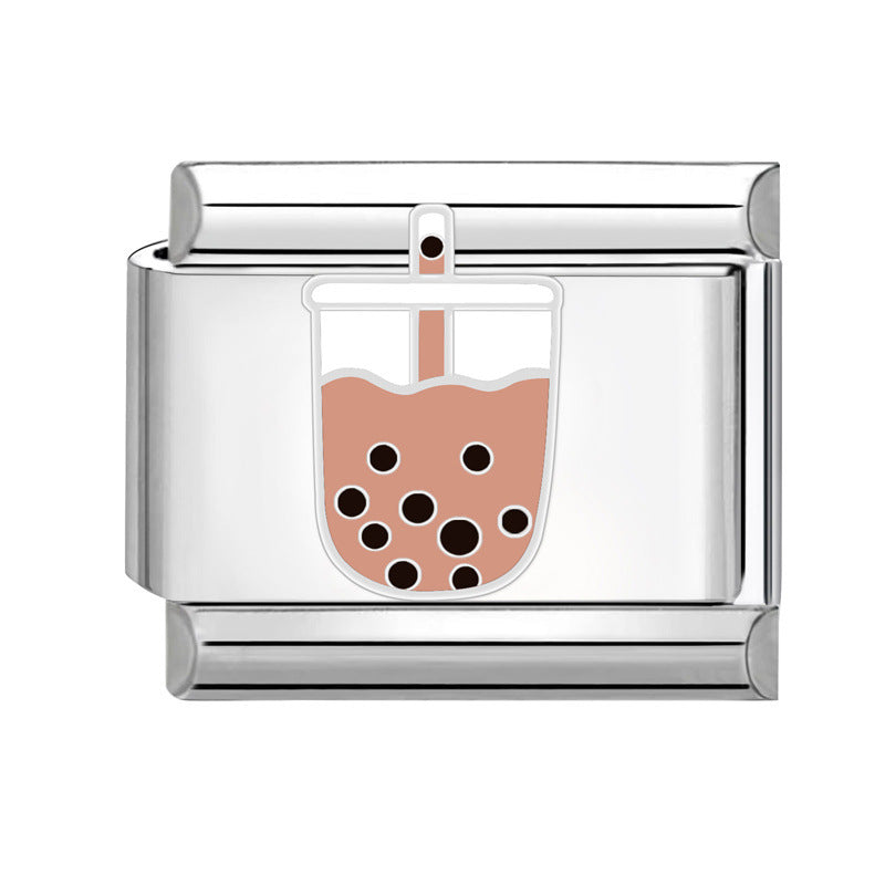 Wholesale Italian Charm Bracelet 9mm DIY Splicing Cute Dessert Titanium Steel Composable Bracelet