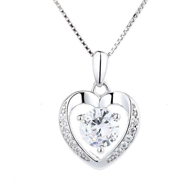 Wholesale S925 Sterling Silver Heart Necklace