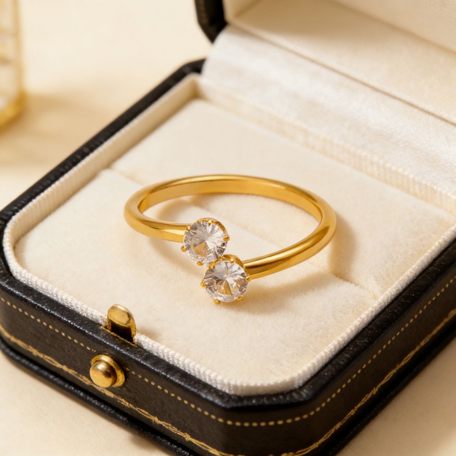 Wholesale Stainless steel man-made pearl heart adjustable ring