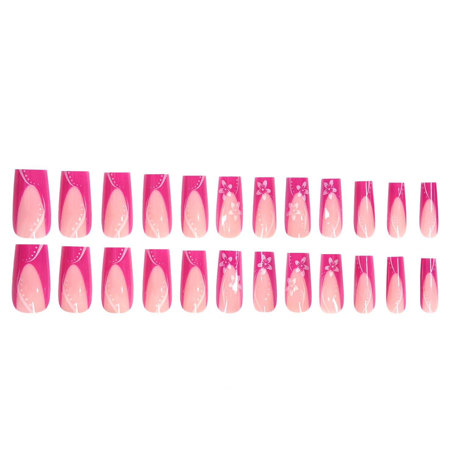 Wholesale 24 Pieces/box Rose Red Flower Manicure Press-on Nails Kits Nail Stickers ACC-NS-NaiEr012