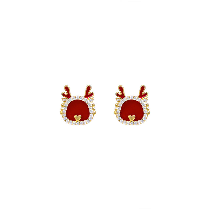 Wholesale cute red dragon earrings