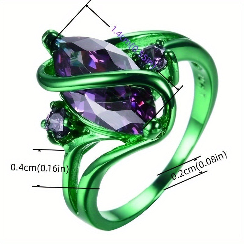 Wholesale winding green  retro simple diamond ring