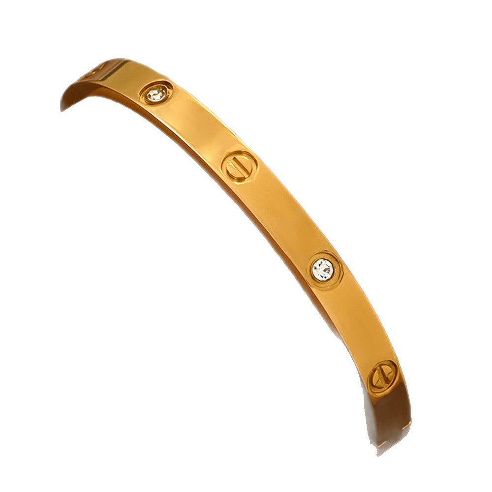 Wholesale Four-Leaf Clover Titanium Steel Bracelet Set Fashion Accessory for Boutique Resale