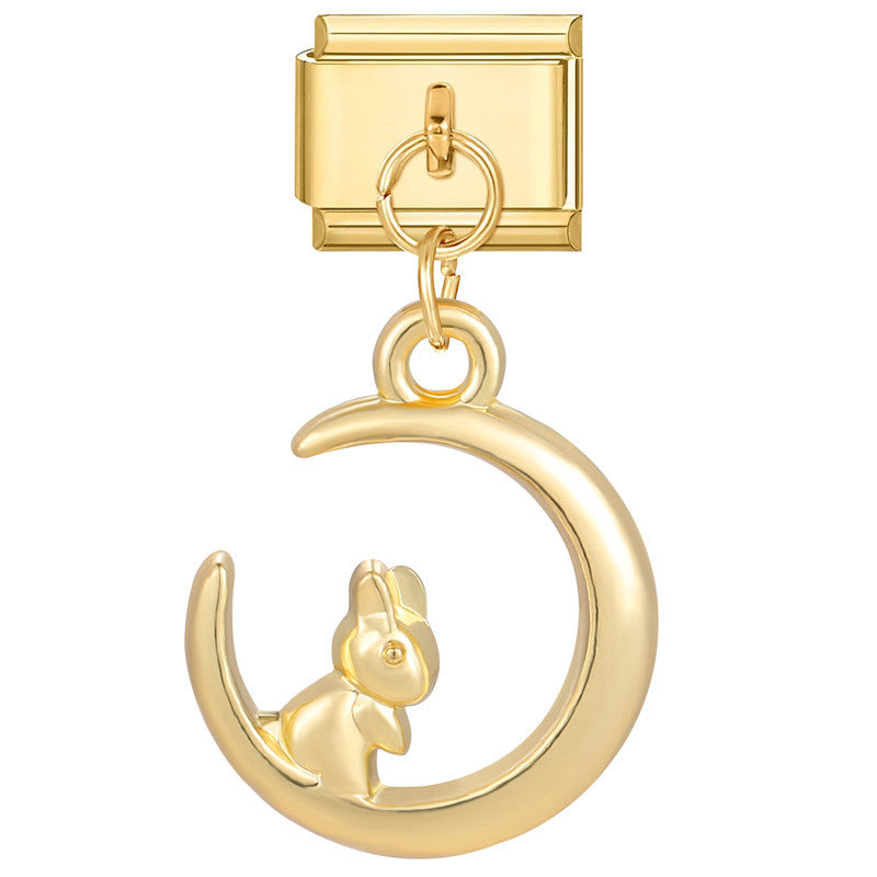 Wholesale Italian Charm Bracelet 9mm DIY Splicing Gold Pendant Titanium Steel Composable Bracelet