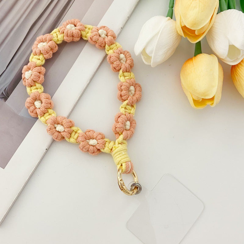 Wholesale Small Daisy Flower Mobile Phone Lanyard Keychain Bohemian Holiday Style Keychains ACC-KC-Huaien001