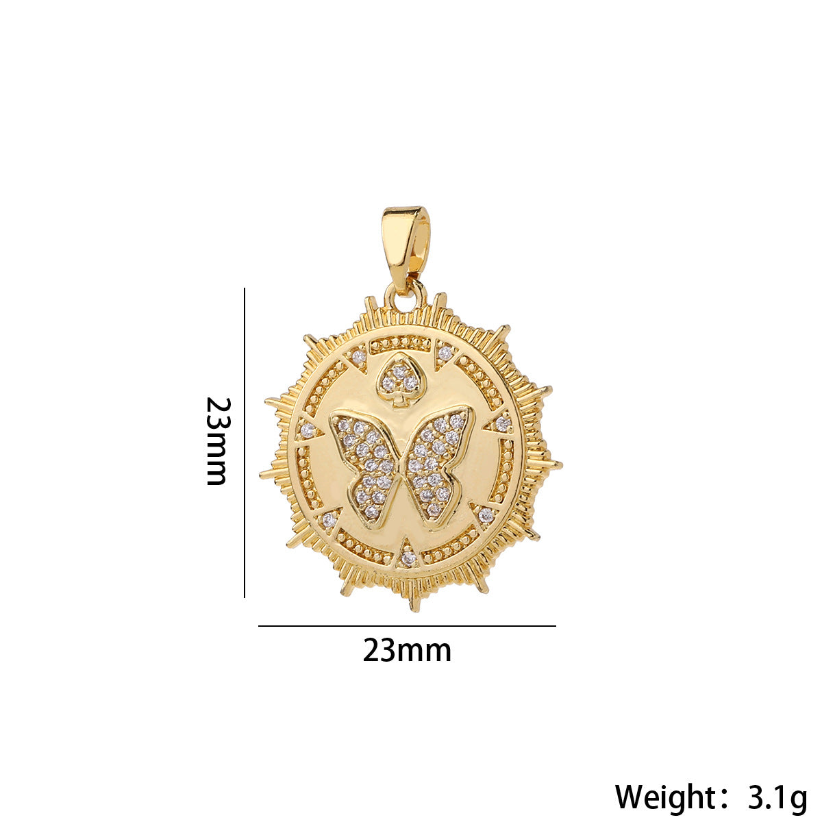 Wholesale Gold Plated Brass Honeycomb Bee Pendant Micro Set Zircon Charm DIY Jewelry Accessory Gift Boutique Resale