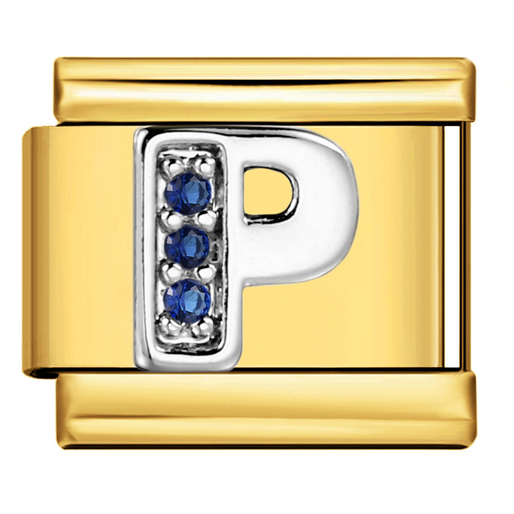 Wholesale 9mm Italian Charm Starter Bracelets DIY Letter Single Section Creative Stainless Steel Composable Bracelet