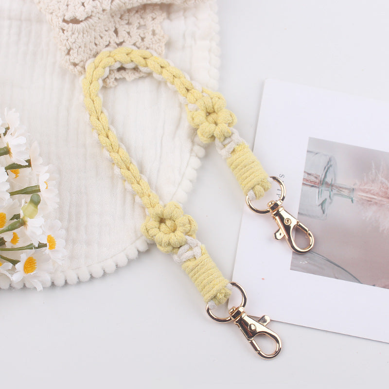 Wholesale creative handmade woven flower daisy pattern cup set cup rope cup accessories