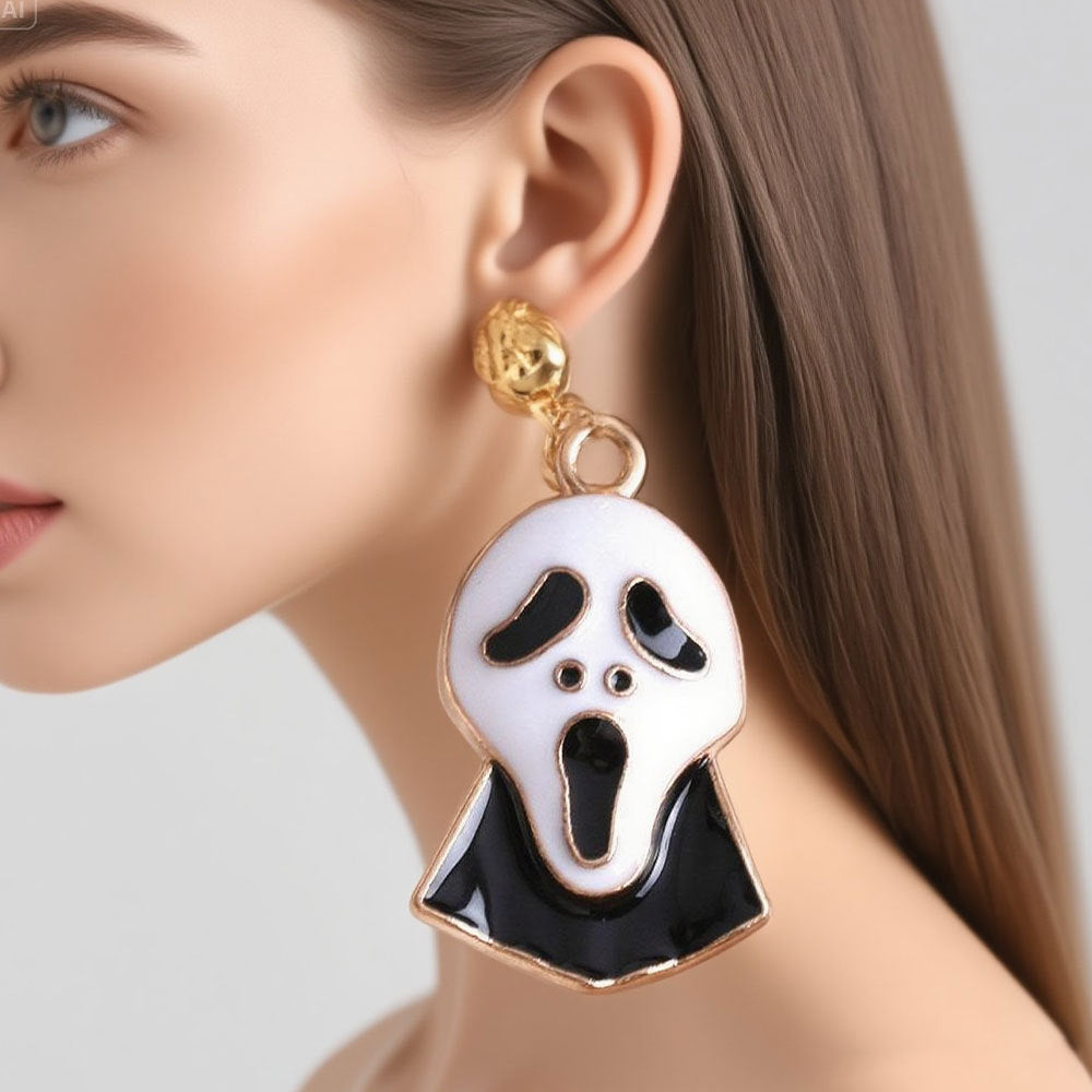 Wholesale Halloween earrings horror funny skull pumpkin ghost face earrings