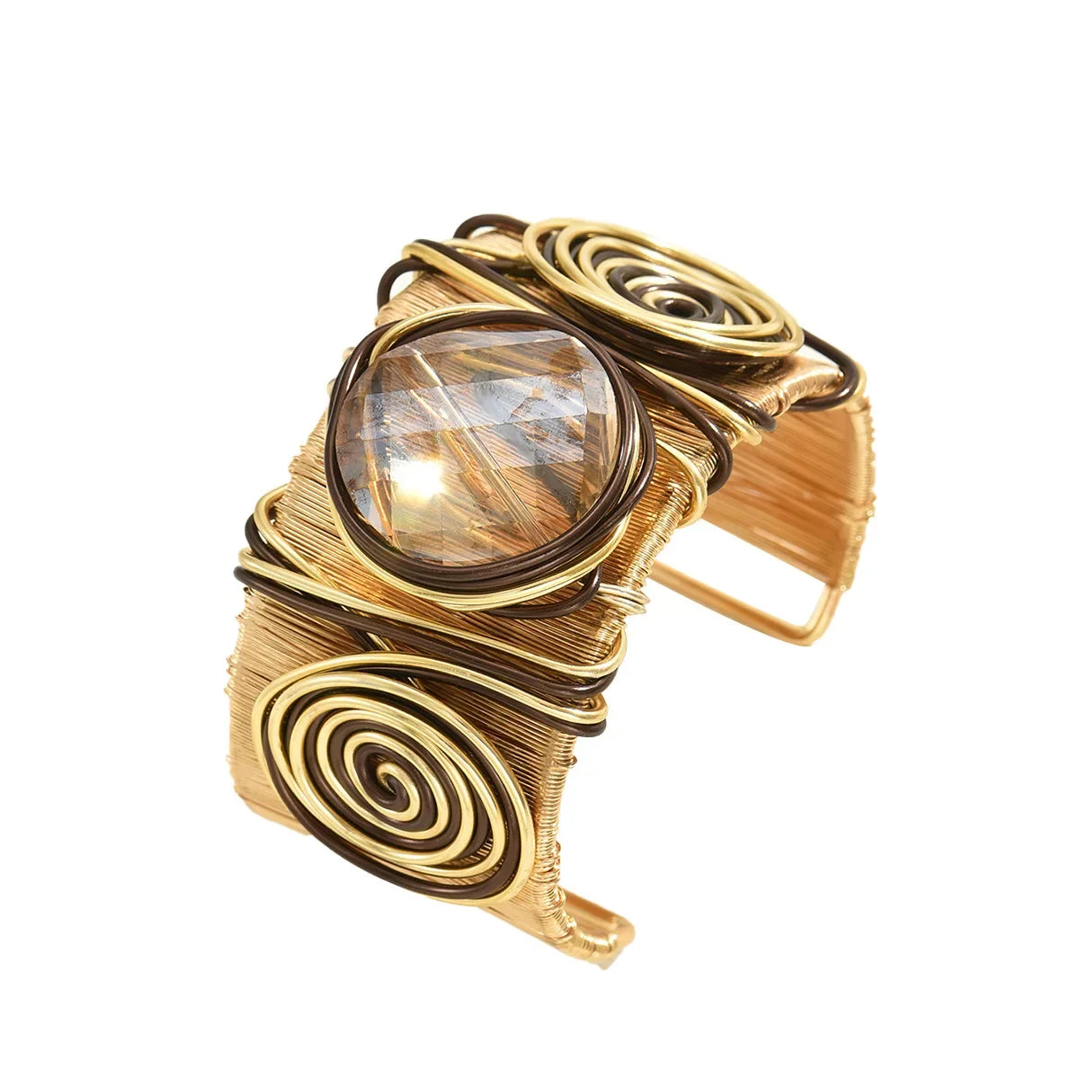 Wholesale  Luxurious Bracelet Unique Screw Thread Inlaid Gem Design Bracelet