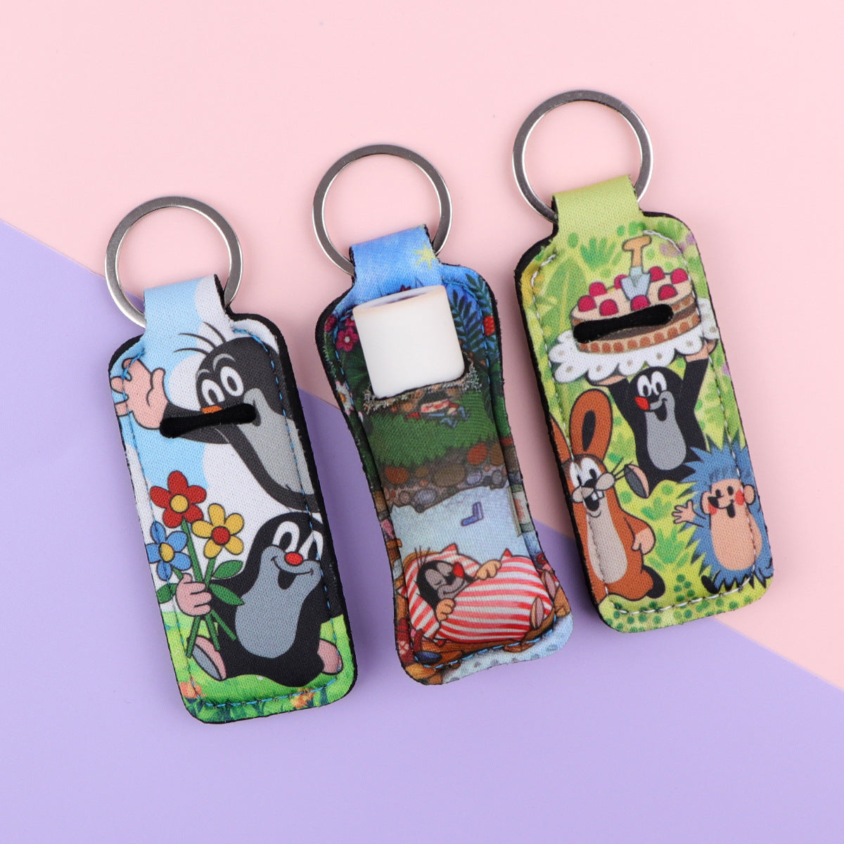 Vente en gros 6pcs Couchette de dessin animé de protection du rouge à lèvres