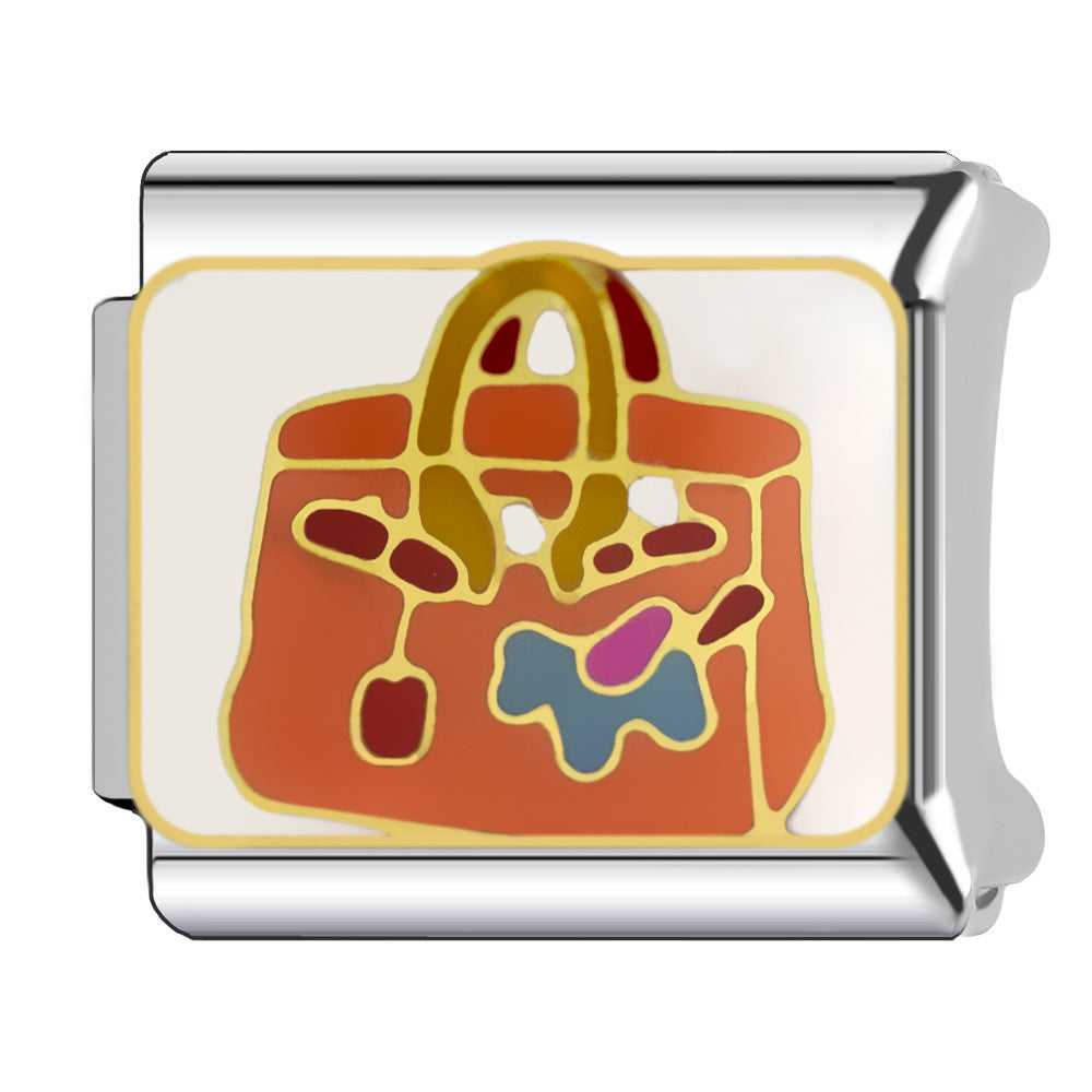 Wholesale Cartoon Stainless Steel DIY Handbag Module Bracelet Charm - Fashion Accessory and Gift for Everyday Wear