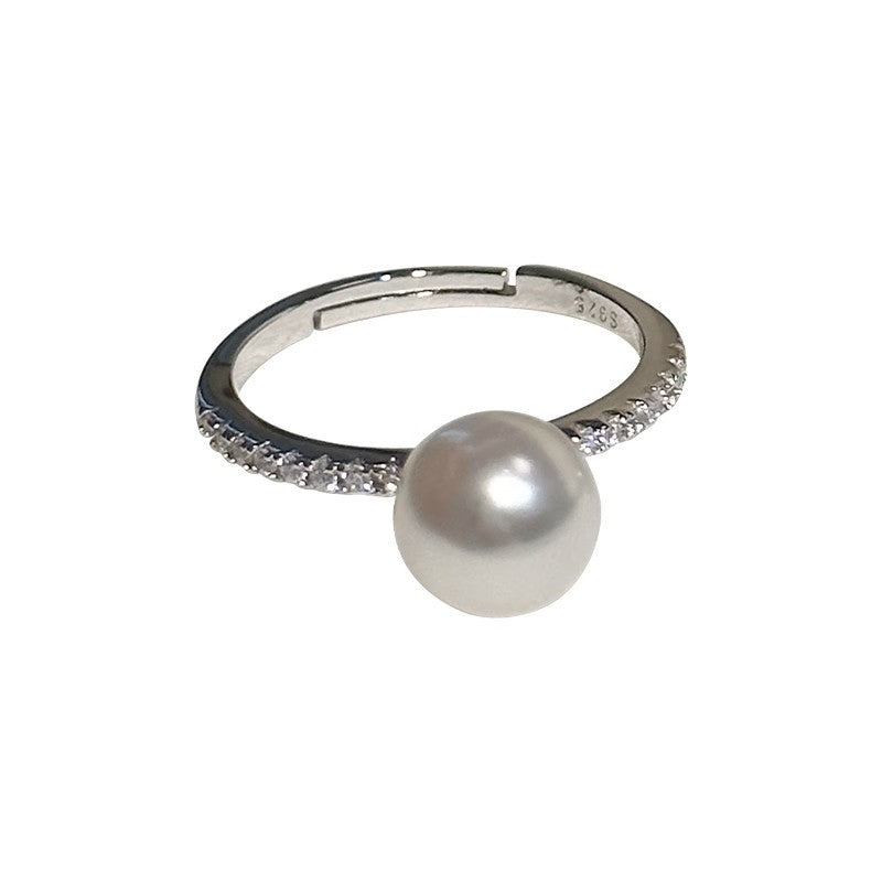 Wholesale Sterling Silver Pearl Elongated Stacking Ring