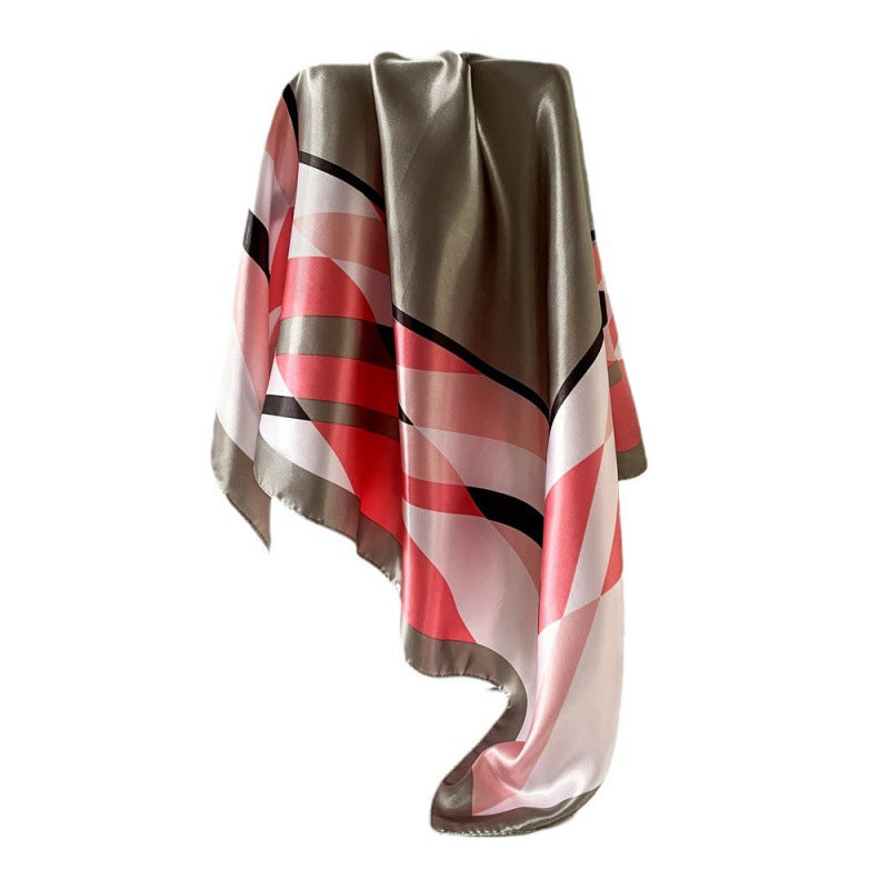 Wholesale  90cm Silk Scarf Large Square Scarf Color Matching Printed  Silk Scarf