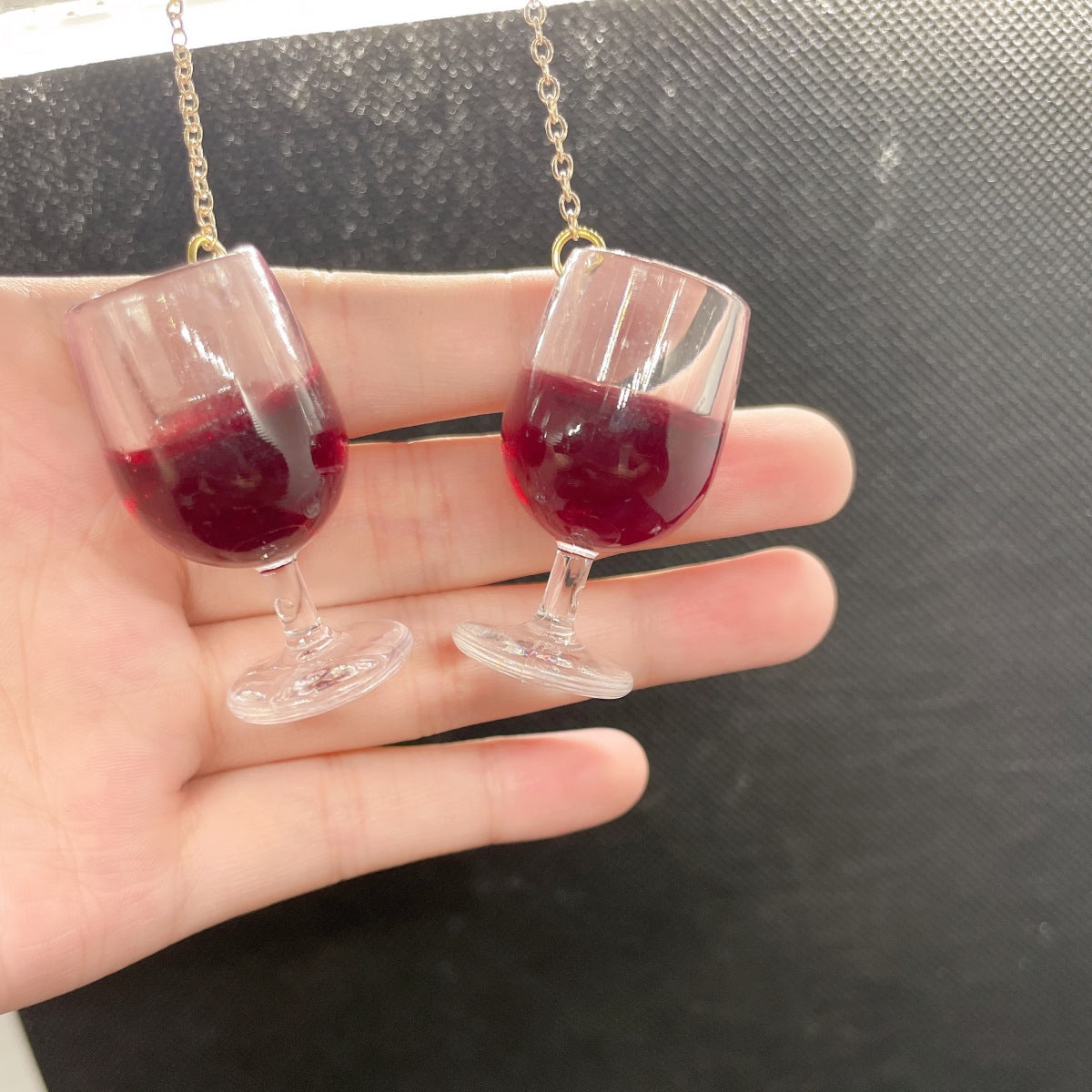 Wholesale Red Wine Glass Bottle Earrings