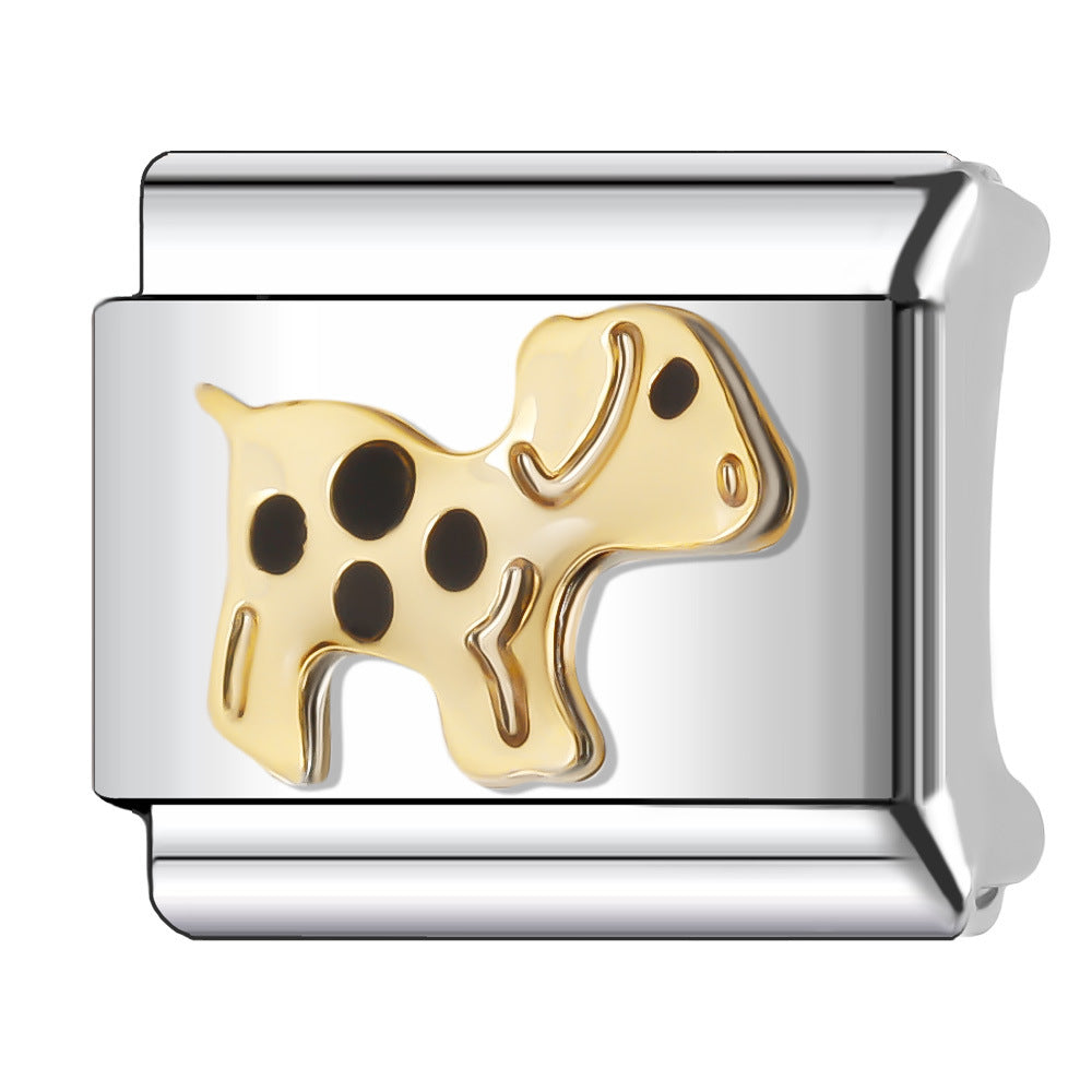 Wholesale Italian Charm Bracelet 9mm DIY Splicing Creative Pattern Stainless Steel Composable Bracelet