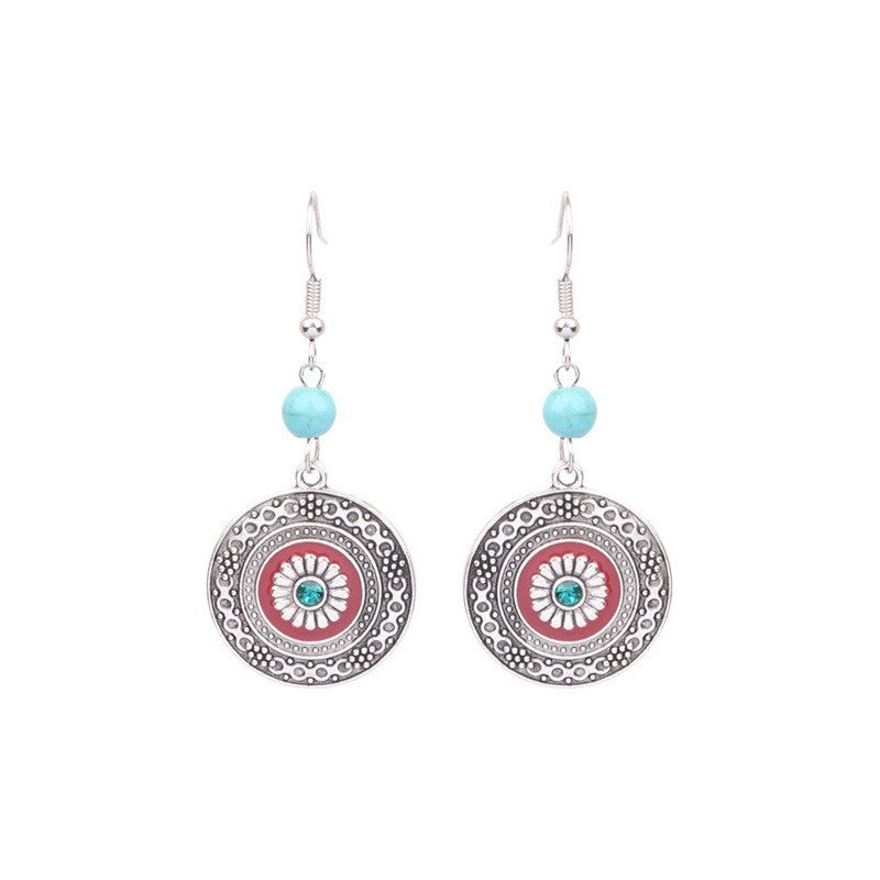 Wholesale Alloy Vintage Flower Earrings Set Bohemian Style Jewelry Accessory