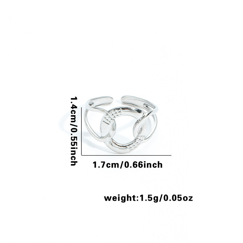 Wholesale Geometric Snake Line Retro Titanium Steel Ring,  Jewelry Accessory for Women
