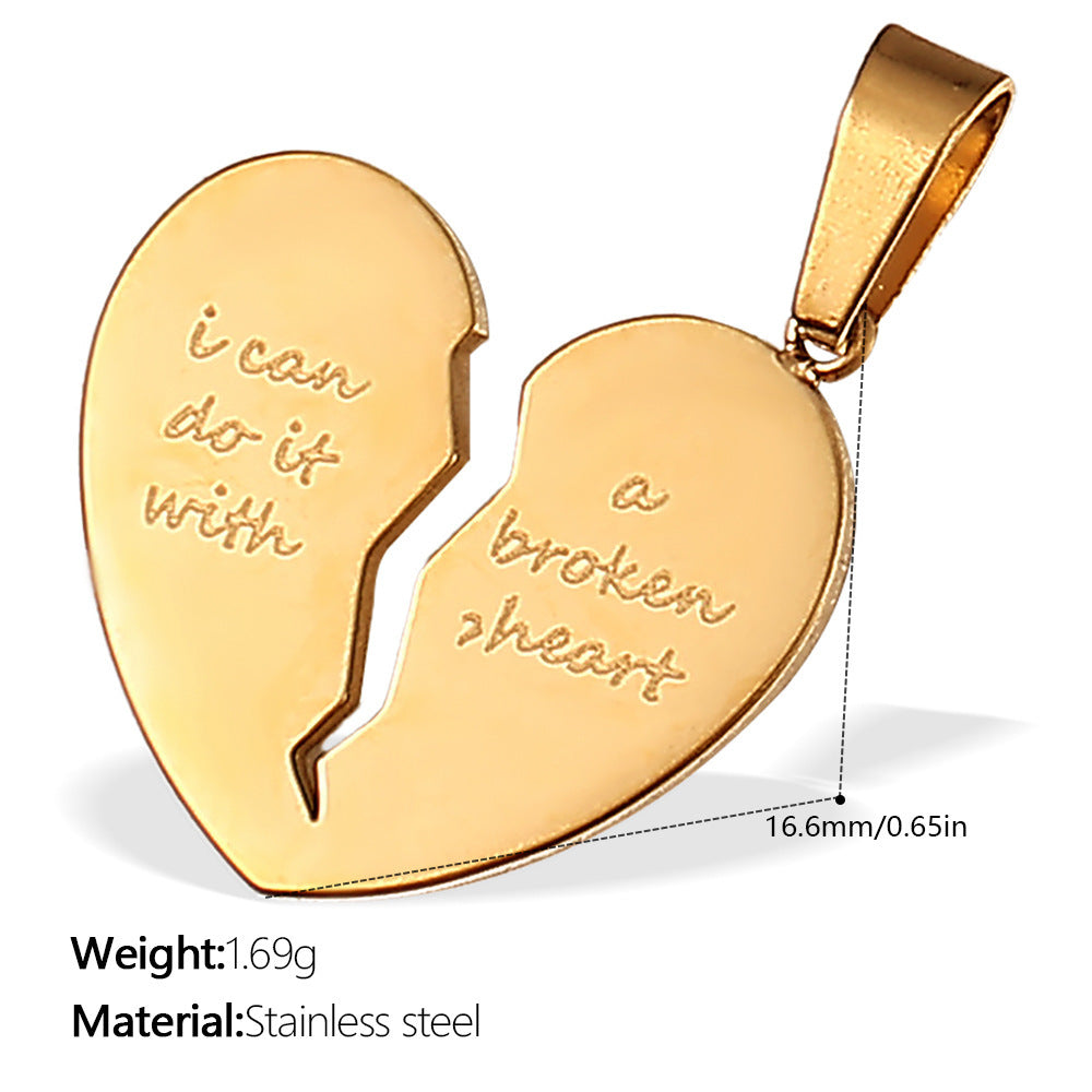 Wholesale  Variety of Peach Heart Stainless Steel Pendant Accessories Collection Lava Diamond Heart DIY Necklace Jewelry