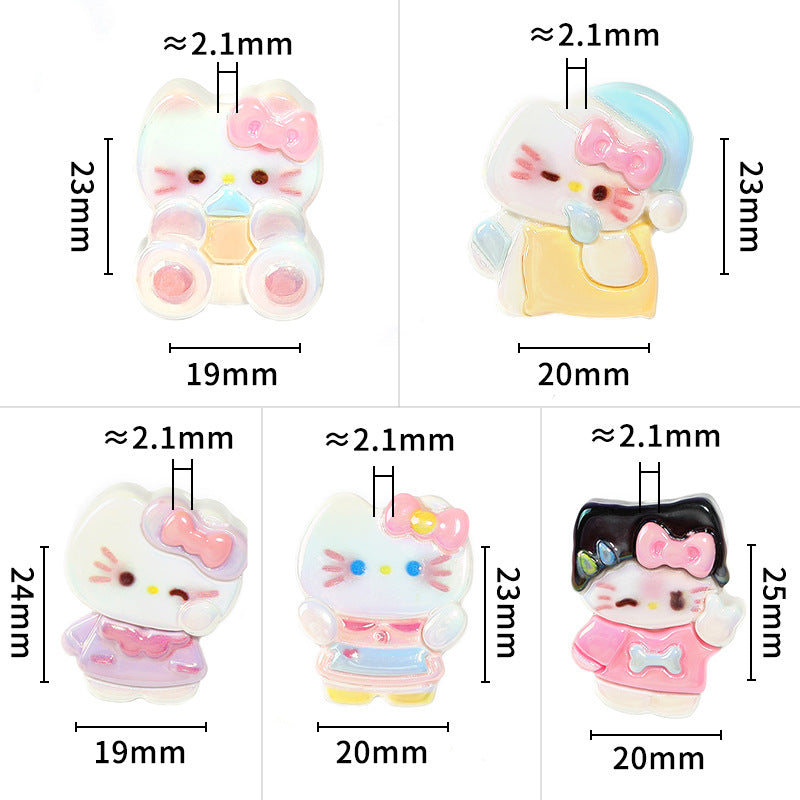 Wholesale 50pcs Acrylic Cartoon Cat Beaded Diy Accessories ACC-BDS-BLG132