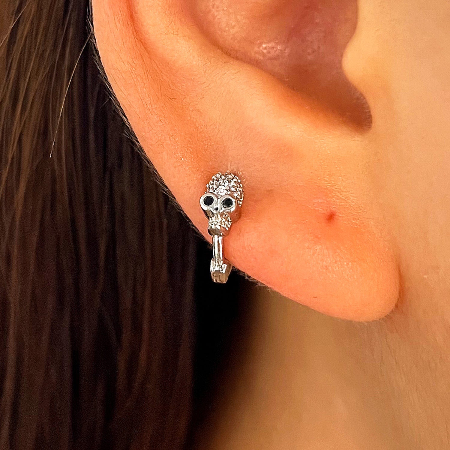 Wholesale Alloy Gothic Earrings  Skull Heart Vintage Silver Finish Jewelry Accessory