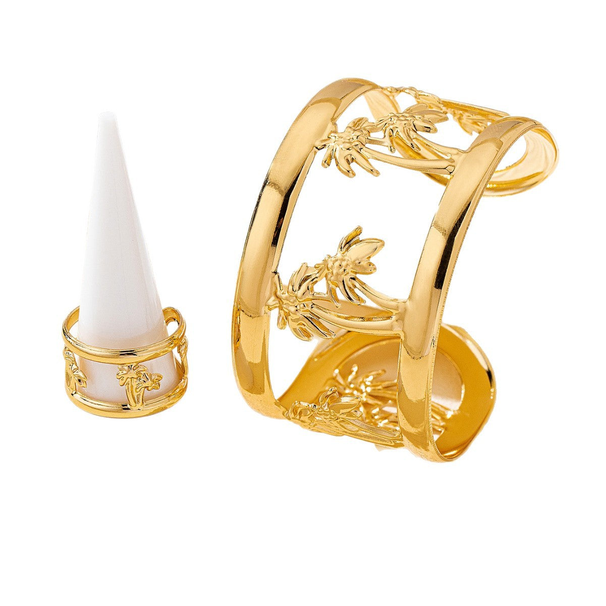 Wholesale Personalized Fashion Trend nut Tree Bracelet Ring Set Suitable for Women' s Party Daily Wear